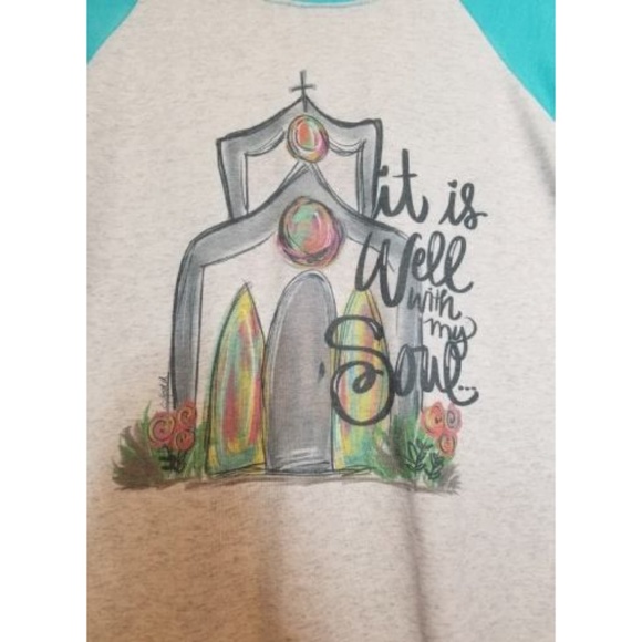 Emi Sue's Clothing Co. Tops - It Is Well With My Soul Raglan T-Shirt S-3X  New